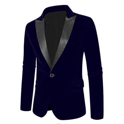 Mens Corduroy Blazer Jacket Slim Fit One Button Dress Tuxedo Suit Jackets with Notch Lapel Velvet Textured Suit Coat4