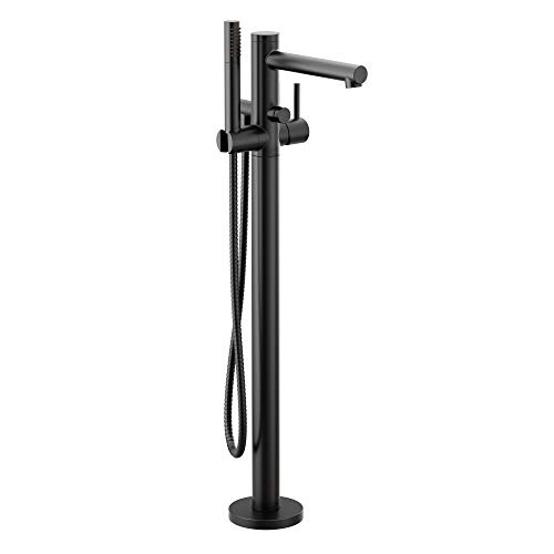 Moen 395BL Align One-Handle Freestanding Floor Mount Tub Filler with Handshower, Matte Black