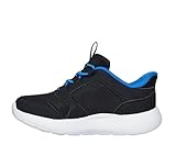 Skechers Dyna-Lite Turbo-Brisk Buddies - Tenis para niño, Tela sintética Negra con Ribete Real, 4 UK Child