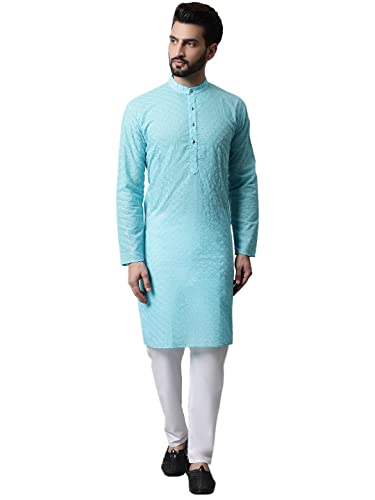 Image of Jompers Men's Regular Fit Cotton Embroidered Kurta Set