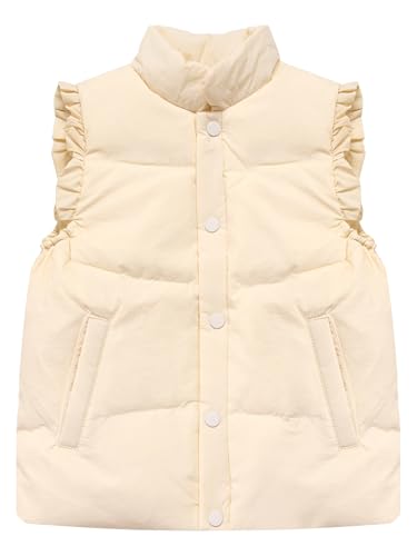 Kids Girls Lightweight Padded Gilets Puffer Vest Coat Stand Collar Sleeveless Jacket Overcoat Casual Outerwear3