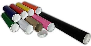 25 Black A3 (330mm x 50mm) Cardboard Postal Tubes + End Caps