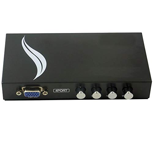 Sienoc KVM Switch Box per PC, Tv, monitor - 4 porte input 1 porta output - per cavi VGA femmina