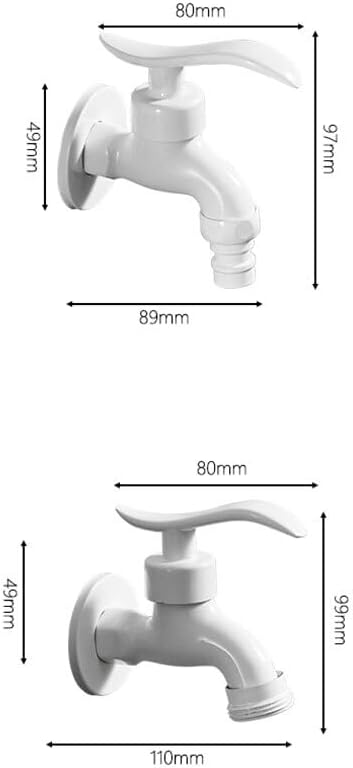 White Brass Washing Machine Faucet Bathroom Balcony Outdoor Faucet Single Cold Quick Open Mop Pool Tap Ggeneral(Style 1)