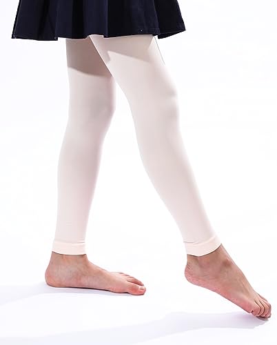 Image of EVERSWE Girl's Microfiber Footless Tights, Ballet Dance Tights, Ultra Soft Leggings