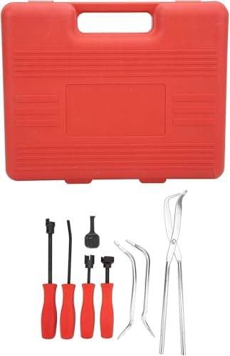 Aramox 8PCS Juego de Herramientas Extractoras de Freno de Tambor Herramienta de Pinza de Freno Herramienta de Ajuste de Freno Universal 45 Recubrimiento de Cromato de Oxidación de Acero con Caja de Al