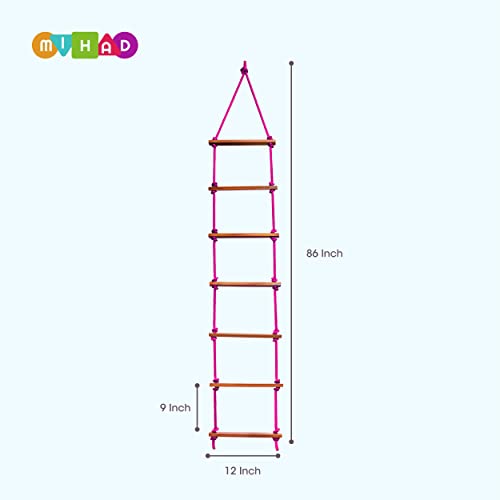 Ashish-Rope-Climbing-Ladder-IndoorOutdoor-for-Kids-Ninja-Ladder-Kid-Ladder-for-4-to-10-Years-Pink