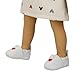 Heless 5301 - Slipper für Puppen, in Beige und mit rotem Herz, für Puppen und Kuscheltiere der Größe 30-34 cm