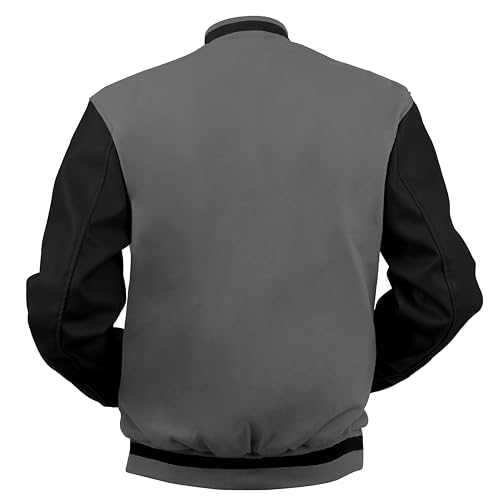 Image of Baseball Wool Letterman Varsity Faux Leather Sleeve For Men | Wool Varsity Bomber Jacket