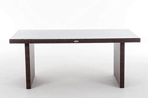 CLP Polyrattan Tisch Avignon I Gartentisch Aus Flachrattan I Esstisch In Verschiedenen Größen Braun Meliert, 180 cm - 4