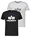 Produktbild Alpha Industries Herren Basic T 2 Pack T-Shirt, Black/White, L (2er Pack)
