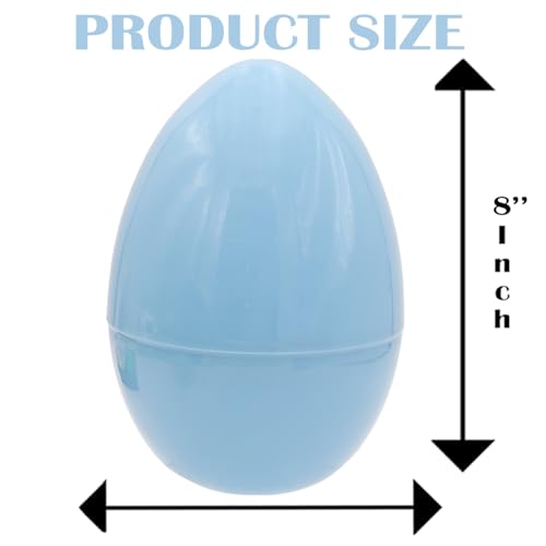 Image of The Dreidel Company Massive Pastel Fillable Easter Eggs Colorful Bright Plastic Easter Eggs, Perfect For Easter Egg Hunt, Surprise Egg, Easter Hunt, 8 inch Giant Fillable Eggs (48-Pack)