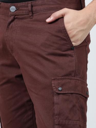 Image of IVOC Men MID-Rise Slim FIT Multi-Pockets 100% Cotton Cargo Pants