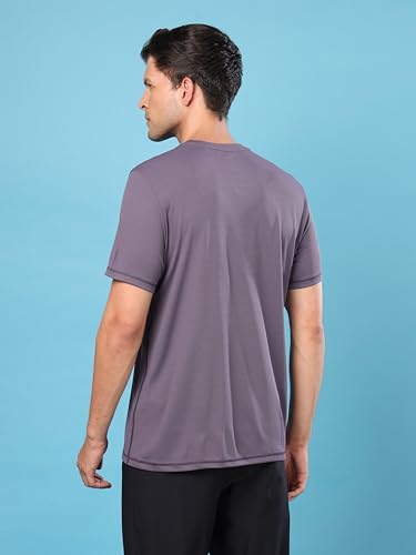 Image of TECHNOSPORT Men's Slim Fit Polyester Activewear Sports T-Shirt with Moisture-Wicking Comfort for Workout, Running & Gym