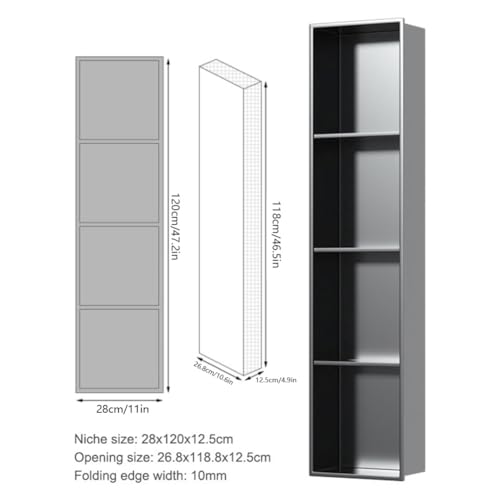 Colonne de douche murale acier inoxydable à LED étagère intégrée grise