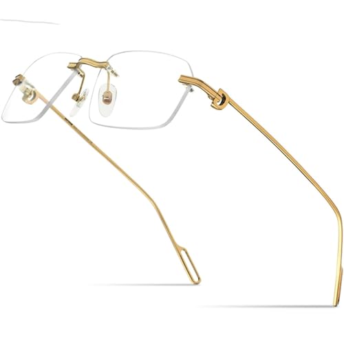 Lunettes carrées sans monture pour homme évitant la fatigue du nez