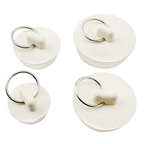 Tapones de desagüe de caucho blancos 4 piezas