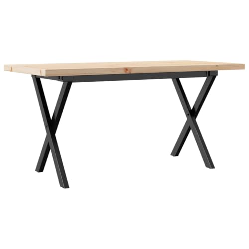 Table basse en X pour salon meuble en bois véritable et métal convivial - 7