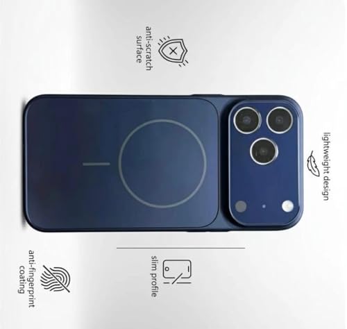 Image of for iPhone 17 Pro Max |Convert to 17 pro /17 Pro Max Style Premium Back Glass Magsafe Wireless Charge Converter Cover for iPhone 17 Pro Max |Convert to 17 pro /17 Pro Max (Blue)