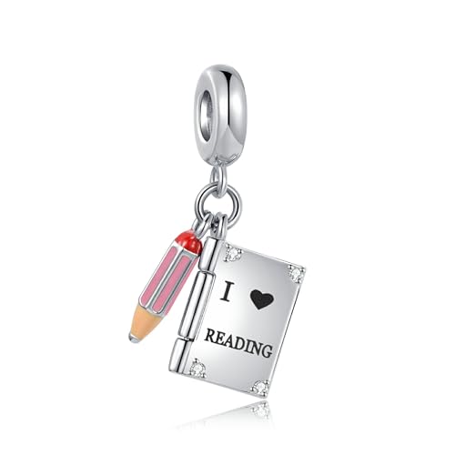 Openable Knowledge is Power I Love Reading Book Pencil Charm Compatible with Pandora Charms Bracelets Graduation Gift for Daughter Sister Granddaughter Birthday3