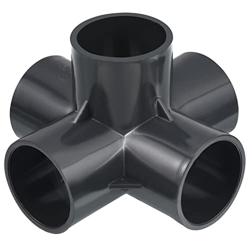 PATIKIL 40mm Diamètre Interne U-PVC Tuyau Raccords, 5 Voies Coude Côté Sortie Meubles Grade Raccords Tuyau Connecteur pour Jardin Irrigation Stockage Cadre