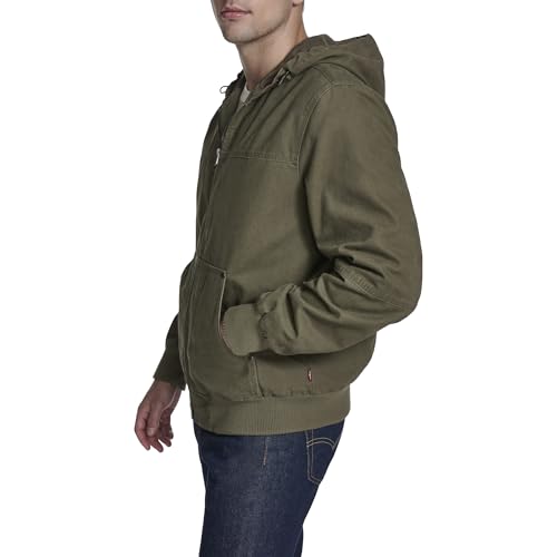Image of Levi's Men's Workwear Cotton Canvas Hooded Bomber Jacket