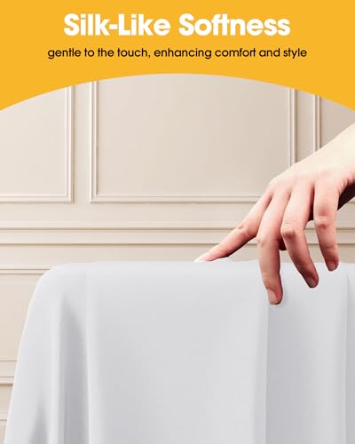Image of Niuara White Polyester Table Cloth, 6 Pack, 60 x 84 in