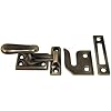 QCAA Solid Brass Casement Fastener Window Lock, Small, Brushed Antique Brass, 1 Pack