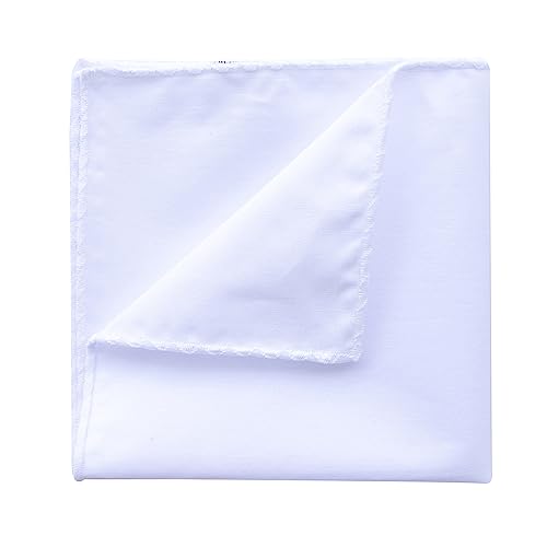 Image of 3-Pk Mens Cotton White Pocket Square with Color Border(10 Colors)