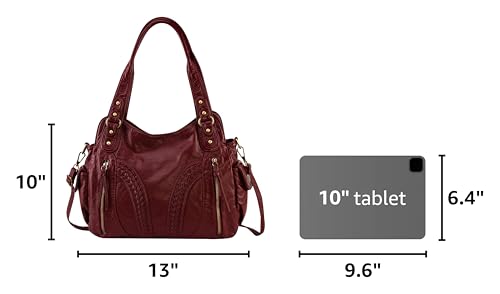Image of Y2K Purses Hobo Bags for Women Roomy Washed Leather Handbags with Crossbody Strap