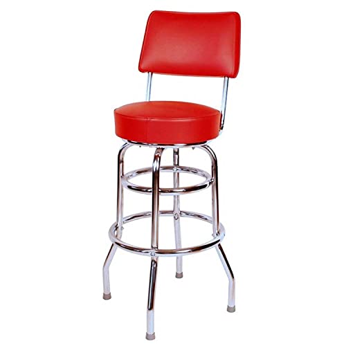Richardson Seating Double Ring Commercial Bar Stool with Back, 20