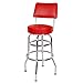 Richardson Seating Double Ring Commercial Bar Stool with Back, 20" L x 17" W x 41" H, Red