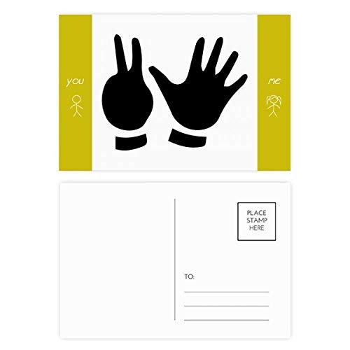 Jeu de cartes postales multicolore silhouette deux cinq geste motif ami 20pcs 5,7x3,8