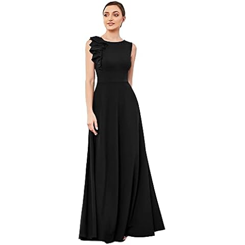 Ever-Pretty Vestido de Cóctel Negro sin Mangas y Asimétrico Cover