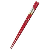 日本職人が丹精込めて造る伝統の高級箸 21.5cm 赤 天然木 漆塗装 輪島塗ならではの塗り肌の逸品 金蒔絵を施したモダンなデザイン 一双 宵待月 若狭の箸職人が織りなす逸品 エンヴェールヘルック