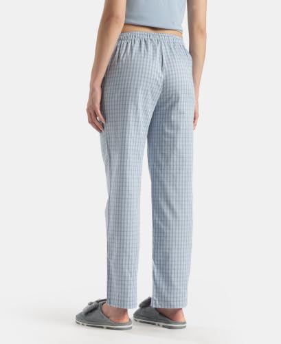 Image of Jockey RX06 Women's Super Combed Cotton Woven Fabric Relaxed Fit Striped Pyjama with Side Pockets (Checks & Prints May Vary)