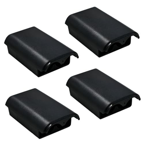 Image of 4 Pack Battery Box Battery Cover for Xbox 360 Wireless Controller, Replacement Battery Pack Cover Shell Case Kit for Xbox 360 Controller(Black) [video game]