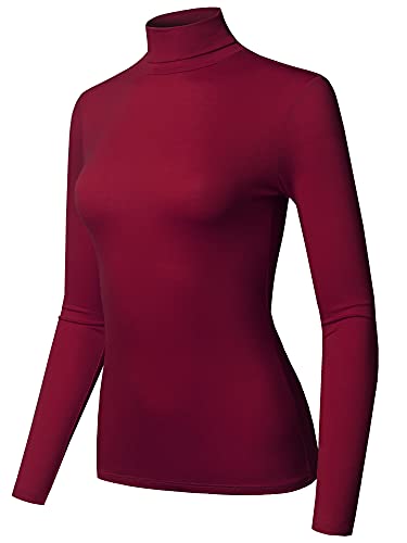 Image of STARJJ Womens Basic Stretch Slim Fitted Underscrubs Layer Long Sleeves Pullover Turtleneck Top