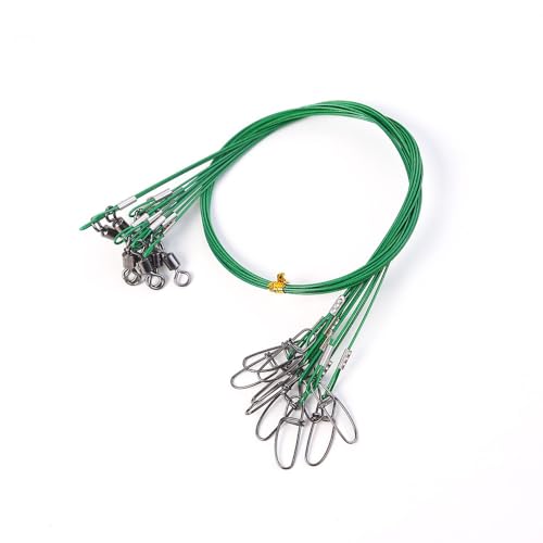 30 piezas líderes de acero para pesca 50 cm 150 lb miniatura 6