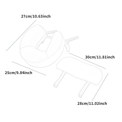 Têtière table de massage en PU robuste avec support visage et repose-bras éponge bleu - 6