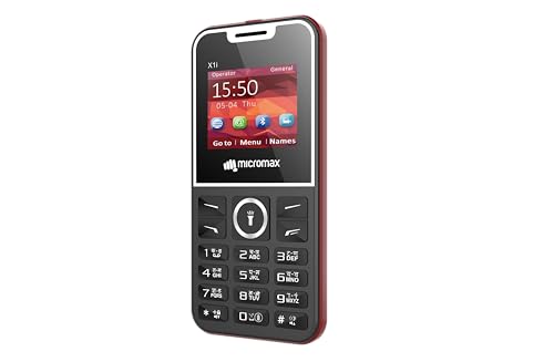 Image of Micromax All-New X1i Smart Dual Sim Keypad Phone | Big 2.4 inch Display |Type C USB Port | Bright Torch| Wireless FM | Auto Call Recording | Black Red|