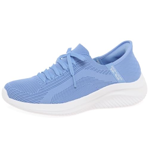Skechers Damen Brilliant Path Ultra Flex 3.0 BRILLANTER Weg, Periwinkle Knit Pink Trim, 40 EU