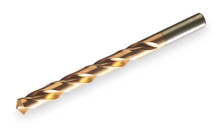 Chicago Latrobe 2550 Series Cobalt Steel Jobber Length Drill Bit, TiN Coated, Round Shank, 135 Degree Split Point, 17/64" Size, 12-Pack