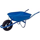 Carrinho de Mão Tramontina Com Caçamba Rasa Plástica Azul 50 L, Braço Metálico E Pneu Com Câmara
