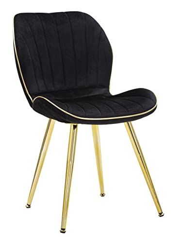 Sedia Paris Space NERA silla de comedor negra y dorada pack 2 unidades 46x58x77