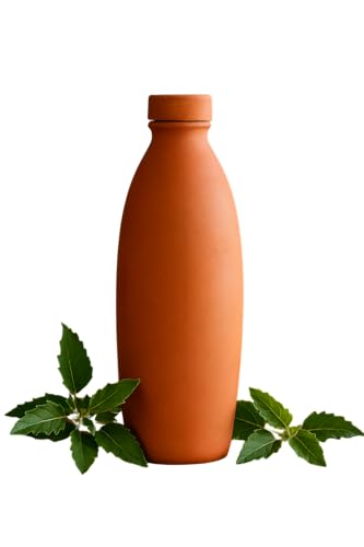 PrakRtyA: Clay Water Bottle for Drinking – Handmade Terracotta Earthen Bottle | Natural Mitti Water Bottle | Eco-Friendly, BPA-Free, Chemical-Free, Reusable Water Container