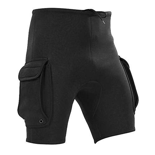Keenso Diving Short Pants, 3MM Neoprene Men Snorkeling Shorts Diving Equipment Wetsuit Pocket Pants(M)