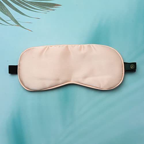 Image of Natural Mulberry Silk Eye Mask, Ultra Smooth Adjustable Sleep Mask and Blind Fold | For Sleeping, Travelling, Relaxation, Blind Fold & Meditation | Eye-cover Light blocker (Rose Gold)