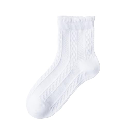 Looching Baby Toddlers Girls' Ruffle Dress Socks Cute Cotton Frilly Eyelet Princess Ankle Socks for Kids 2-9 Years 5 Pack3