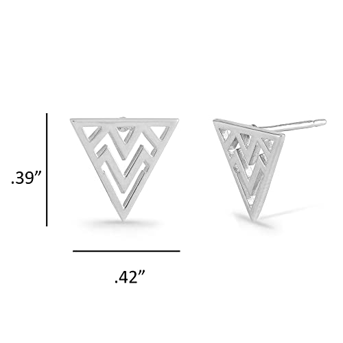 Boma Jewelry Sterling Silver Triangle Chevron Stud Earrings4